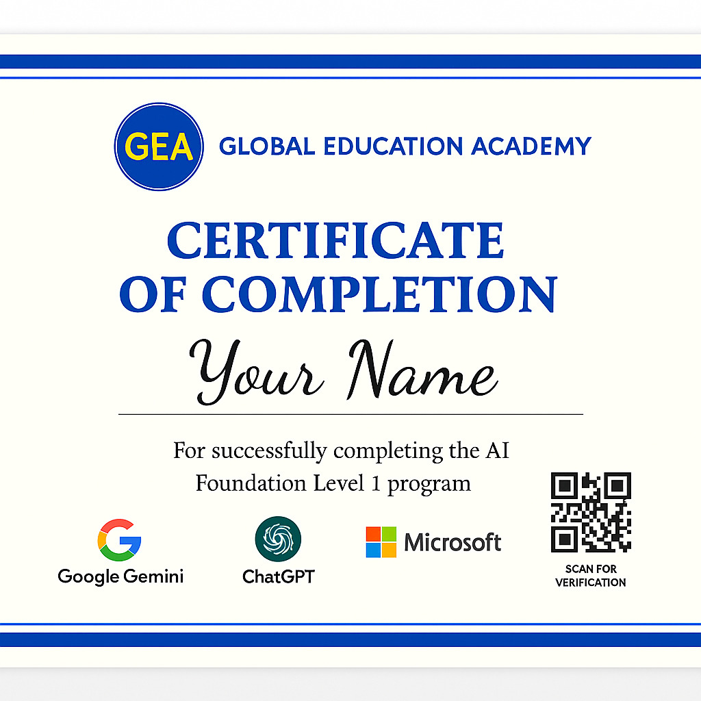 AI Foundation Level 1 Certificate